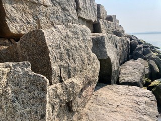 rocky coast against the sea