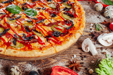 slice of pizza close up