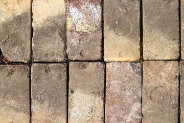 Obraz premium Old paved bricks texture pattern