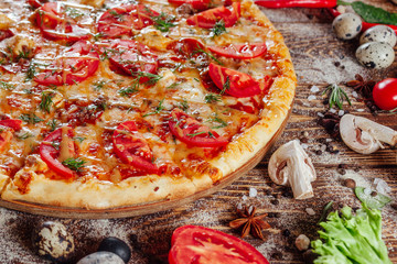 slice of pizza close up