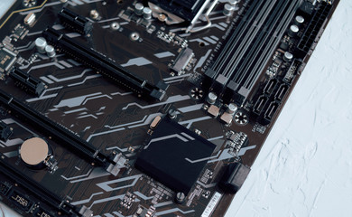  from PC. Repair Shop. Worker with Tools. Computer Hardware. Magnifying Glass. Soldering Iron. Digital Device. komputer on Desk. Electronic Devices Concept. Home repair. makro