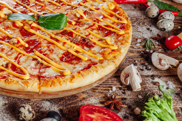 slice of pizza close up