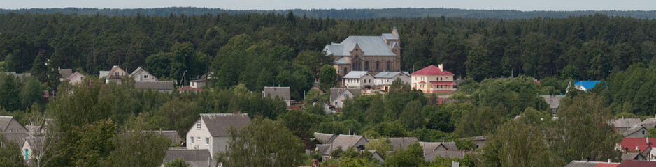 Ostrovets, Grodno region, Belarus June 2016. City panorama