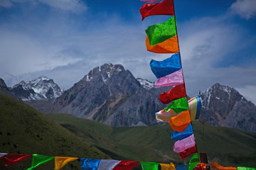 Prayer flags in Himalayas 