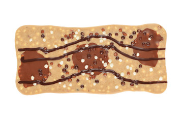 Chocolate bar with sprinkles isolated