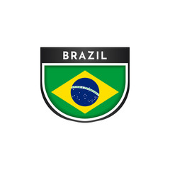 Flag of brazil with label template design