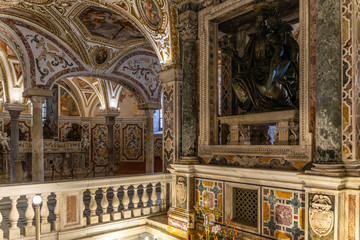 The decorated crypt of Salerno Cathedral (Duomo di Salerno), hosting the relics of  Saint Matthew, Campania, Italy