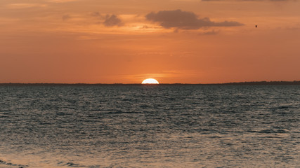 beautiful sunset over the Caribbean sea