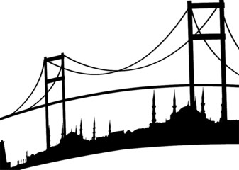 istanbul city skyline graphic design vector art