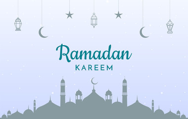 Elegant Ramadan Kareem Background with Islamic Ornament in Flat Design