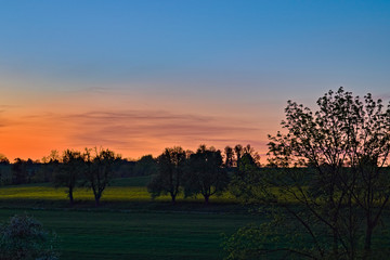 Fototapeta na wymiar sunset in the evening
