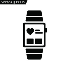 Smartwatch Health Icon Vector Illustration Logo Template
