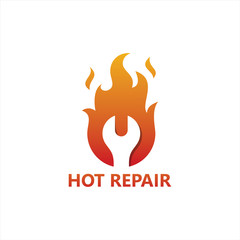 Hot Repair Logo Template Design