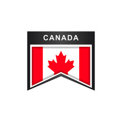 Fototapeta na wymiar Flag of Canada label illustration template design