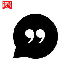 speech bubble speech quotation mark two Icon symbol Flat vector illustration for graphic and web design.
