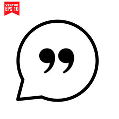 speech bubble speech quotation mark two Icon symbol Flat vector illustration for graphic and web design.
