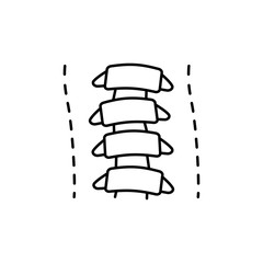 Spinal cord, scoliosis icon. Simple line, outline vector elements of neurology for ui and ux, website or mobile application