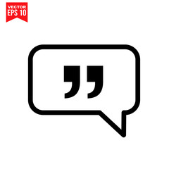 speech bubble speech quotation mark two Icon symbol Flat vector illustration for graphic and web design.
