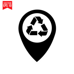 recycling symbol icon recycling stay Icon symbol Flat vector illustration for graphic and web design.

