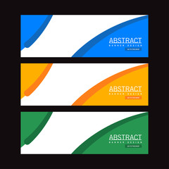 Obraz premium Abstract Banner Template Design. Horizontal header, web banner. Social Media Cover, poster. Vector abstract geometric design banner web template. Vector illustration