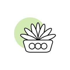 Plant, leaf, botanic icon. Simple line, outline vector elements of flora with green circle for ui and ux, website or mobile application