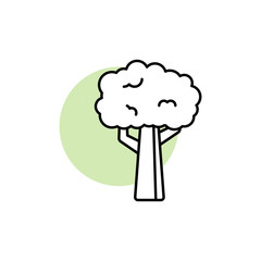Tree, plant icon. Simple line, outline vector elements of flora with green circle for ui and ux, website or mobile application