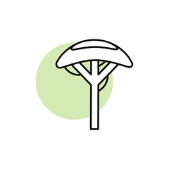 Tree, plant icon. Simple line, outline vector elements of flora with green circle for ui and ux, website or mobile application