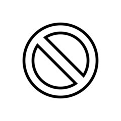 stop or prohibition icon vector design template in outline style on white background