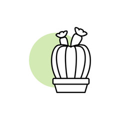 Cactus, plant icon. Simple line, outline vector elements of flora with green circle for ui and ux, website or mobile application