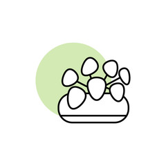 Chinese money, plant icon. Simple line, outline vector elements of flora with green circle for ui and ux, website or mobile application