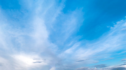 Blue sky and white clouds background