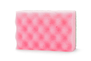 Fototapeta na wymiar Sponge for washing dishes and plumbing on a white background