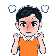 オレンジのシャツを着た男性