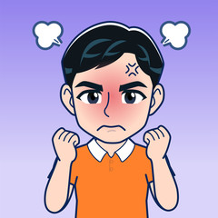 オレンジのシャツを着た男性