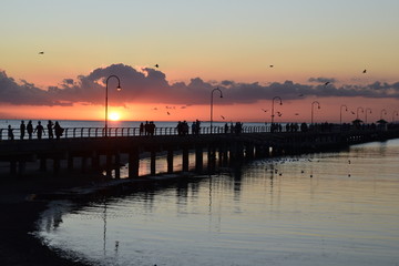 Obraz premium Sunset in St kilda, Melbourne, Australia