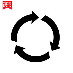 vector illustration of a recycling symbol with arrows Icon symbol Flat vector illustration for graphic and web design.