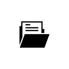 Archive, File, directory, document, folder, storage icon in black flat design on white background