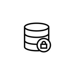 icon of data, storage, database in outline style on white background