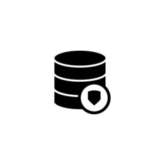 icon of data, storage, database in black flat design on white background
