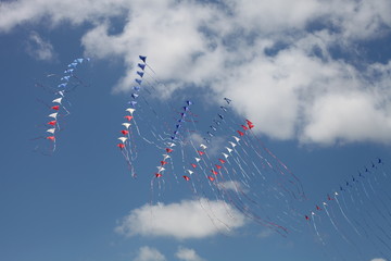 FIVE KITE,  COLOR IN  RED, BLUE, WHITE, DESIGN WIND, KITESURFING, 