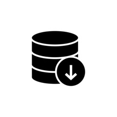 icon of data, storage, database in black flat design on white background