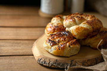 homemade turkish pastry with sesame and black seed