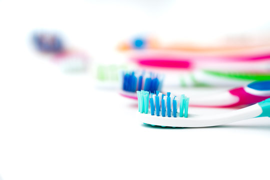 toothbrushes on a white background