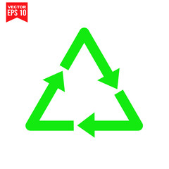 triangle arrow recycle Icon symbol Flat vector illustration for graphic and web design.