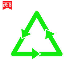 triangle arrow recycle Icon symbol Flat vector illustration for graphic and web design.