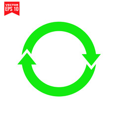 vector illustration of a recycling symbol with arrows Icon symbol Flat vector illustration for graphic and web design.
