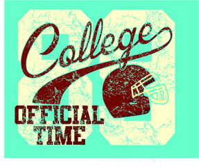 American football Athletic College sports print and embroidery graphic design vector art