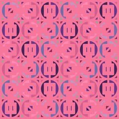 Beautiful of Colorful Circle and Square, Reapeated, Abstract, Illustrator Pattern Wallpaper. Image for Printing on Paper, Wallpaper or Background, Covers, Fabrics