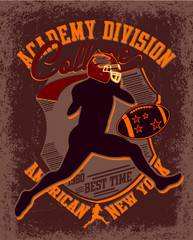 College American football stars print and embroidery graphic design vector art