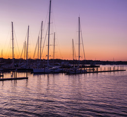 Fototapeta premium sunrise at the marina